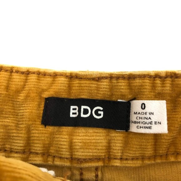 UO BDG Corduroy Button Front Yellow Mini Skirt - Picture 8 of 8